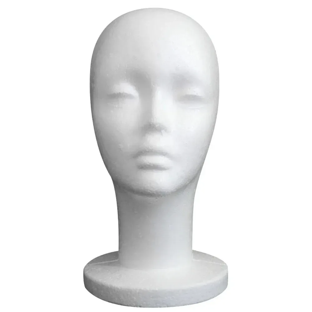 Tête de mannequin en polystyrène pour femme