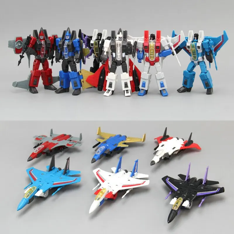 Robot de transformation G1 Three-Pronged Squad Thrust Dirge Ramjet Seekers Starscream Skywarp Thundercracker Action Figure Robot
