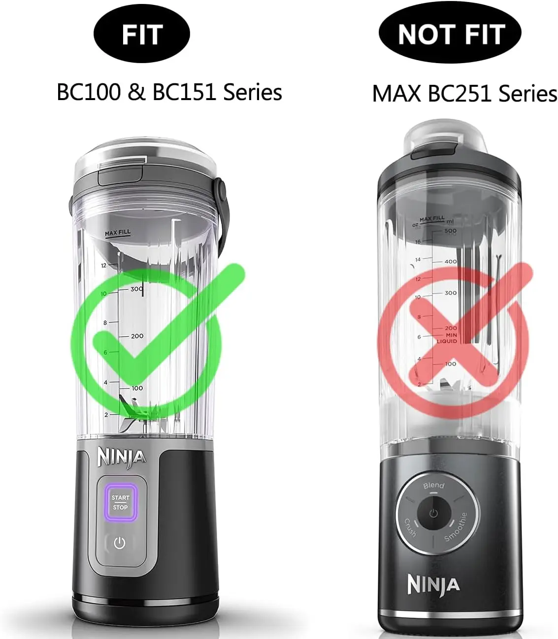 Tasse de mélangeur pour Ninja Blast série BC151BK /BC100