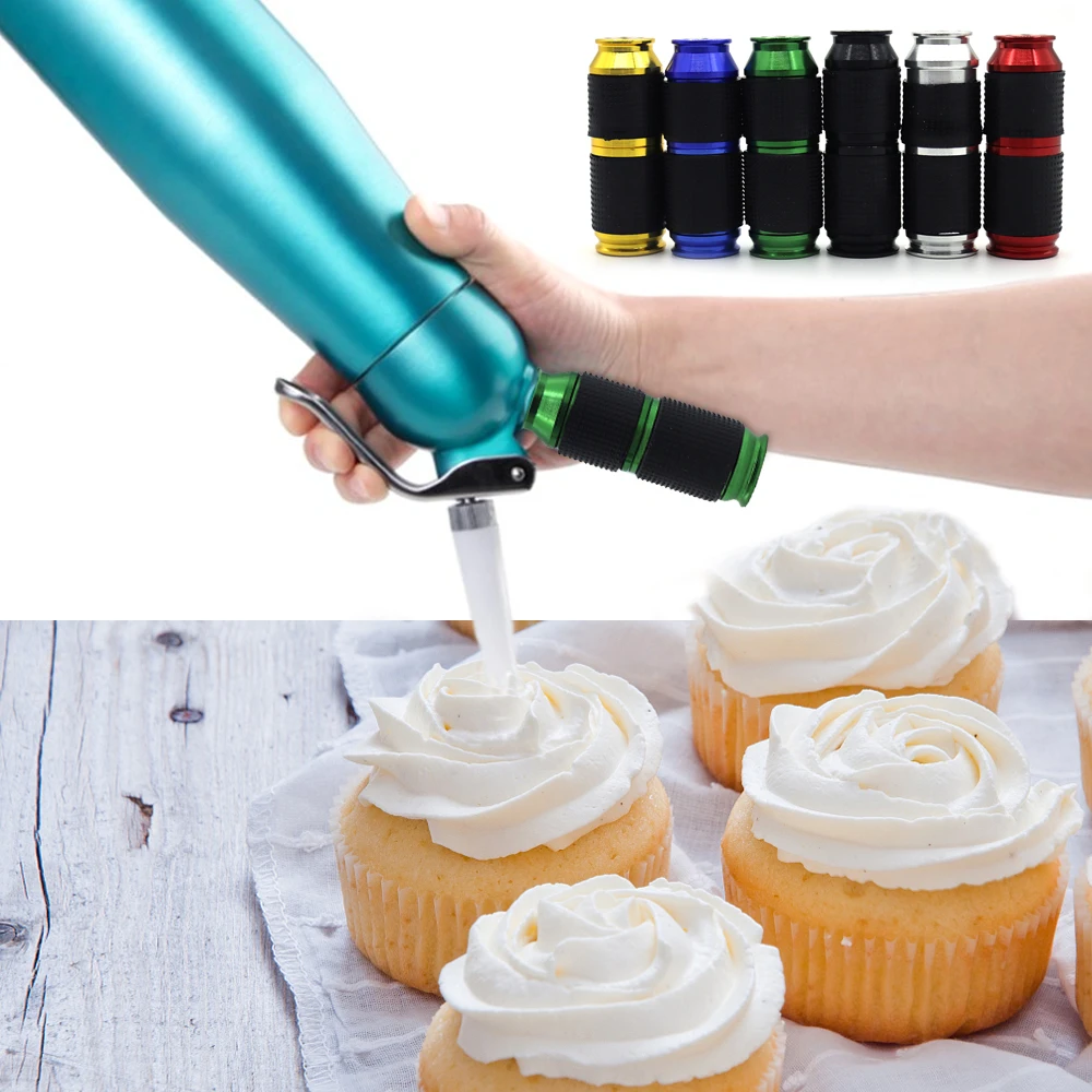 1 pièce Distributeur portable de crème fouettée avec mini-poignée en caoutchouc
