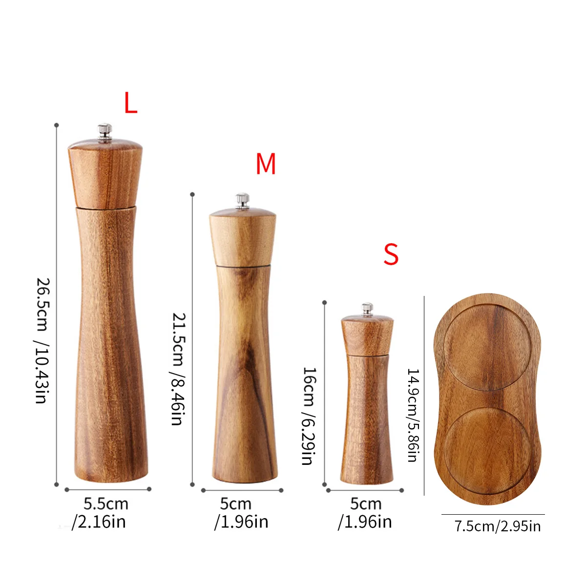 1PC-moulin à poivre en bois ; secoueur