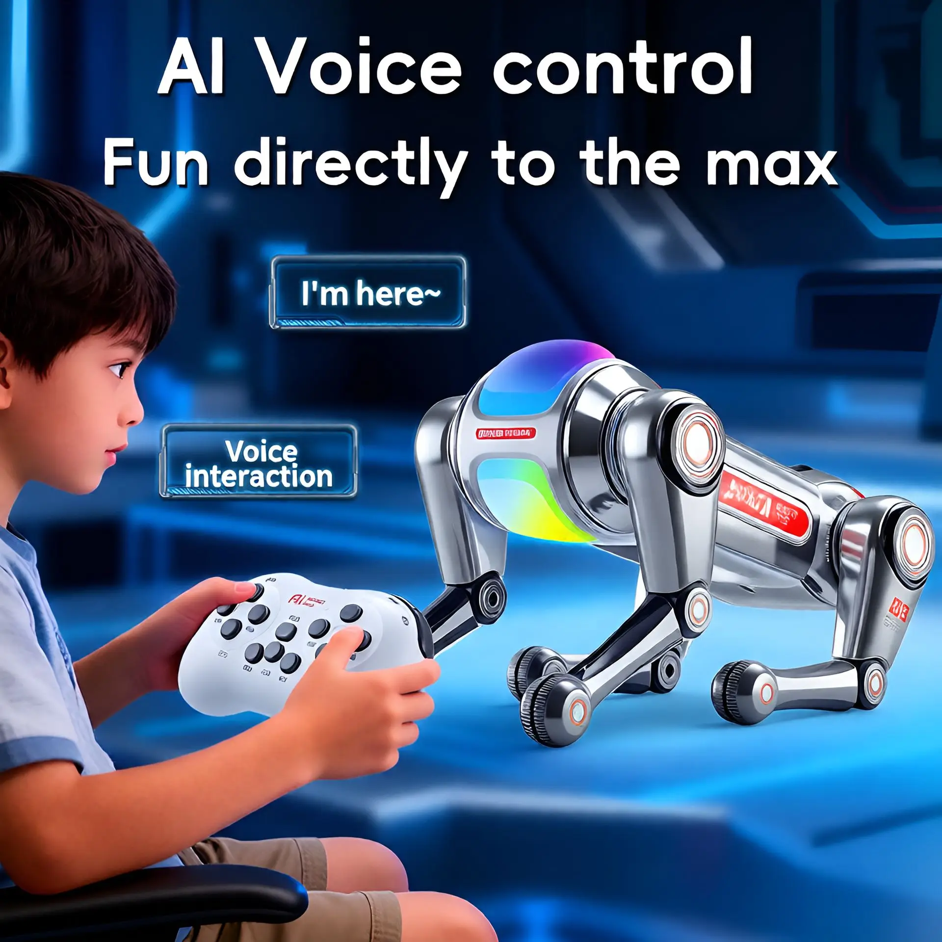 Teeggi Chien Robot Multifonction RC Électrique Intelligent Jouet Éducatif Bionique pour Enfants Cadeau