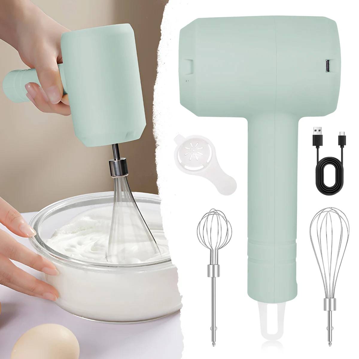 1 pièces fouet électrique agitateur mousseur à lait robot culinaire Portable 3 vitesses