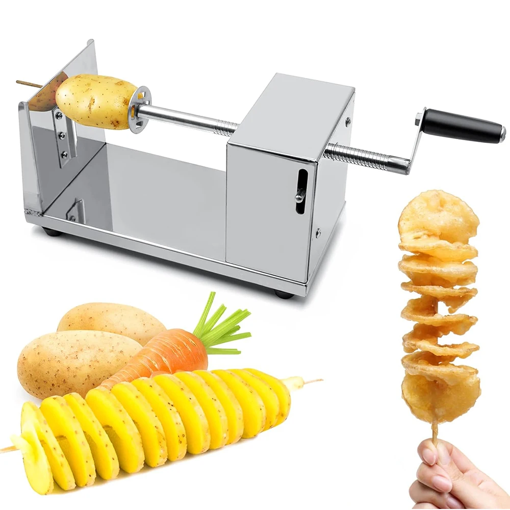 LMETJMA coupe-pommes de terre Tornado manuel en spirale trancheuse de pommes