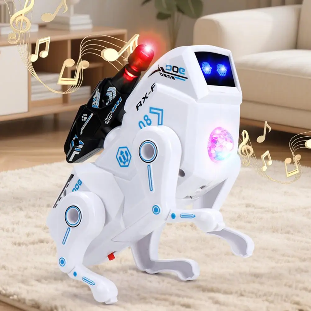 Jouet robot chien électrique pour enfants, animal de compagnie électronique bionique avec effets sonores et lumineux, chiot robot interactif éducatif
