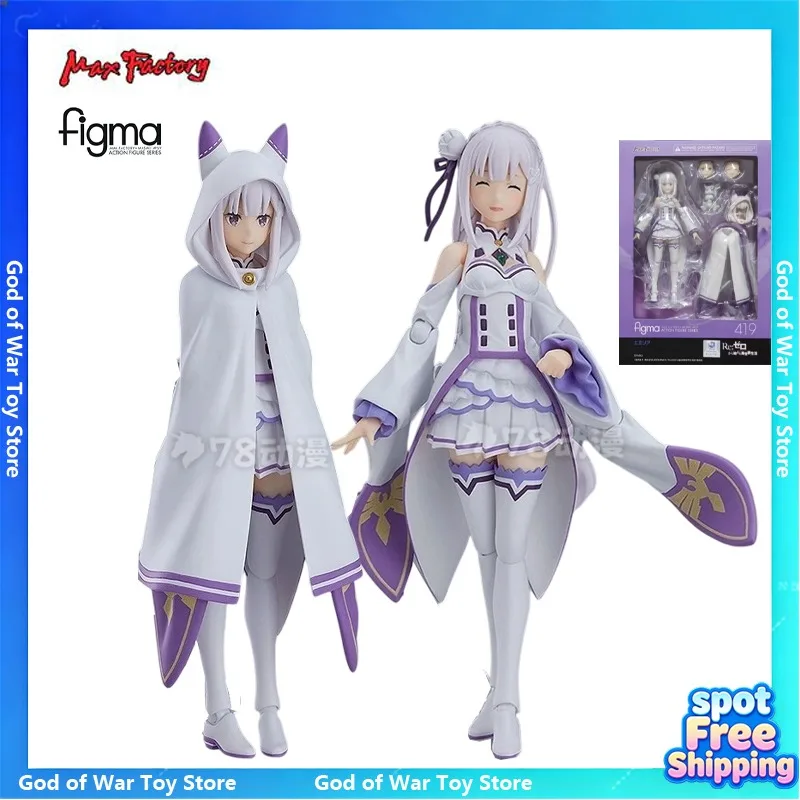 Produit par Max Factory, série de figurines mobiles figma, œuvre à thème surnaturel bien connue Re:Zero, Rem, Ram, Emilia. Cadeau de Noël.