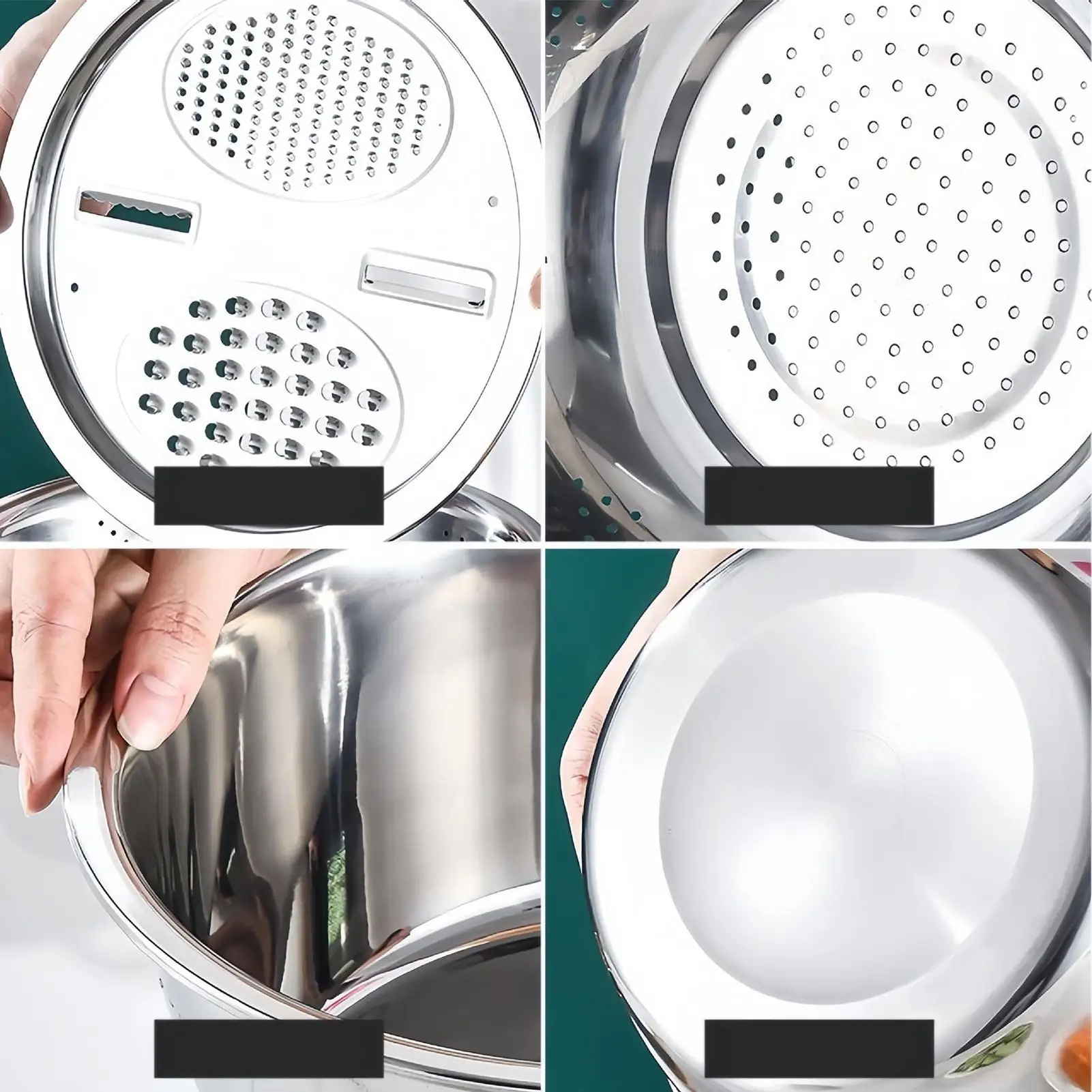 Ensemble de bols mélangeurs multifonctionnels en acier inoxydable pour légumes