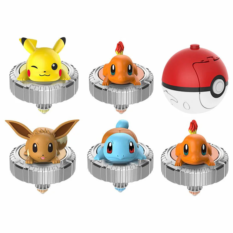 Pokemon toupie balle jouet figurine originale Pikachu Charmander écureuil Mew Eevee boîte gyroscope spin bataille jeu poke enfant