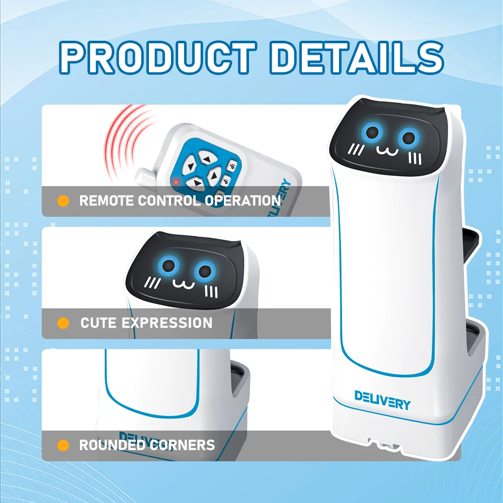 Robot de livraison de nourriture RC 2.4G avec son et lumières, fonction de levage et de service, télécommande, jouets électriques interactifs parent-enfant, cadeaux pour enfants