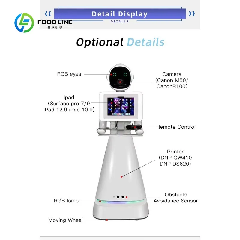 Robot photo interactif automatique humanoïde blanc personnalisé pour les mariages, les fêtes et les événements commerciaux