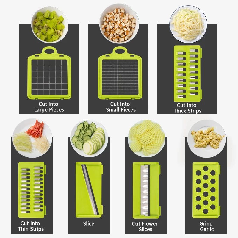 Hachoir à légumes multifonctionnel 14/16 en 1