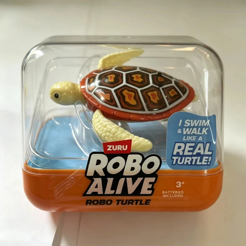 ZURU Robo Alive Robo Turtle, tortue robotique aquatique activée par l'eau, nage et marche automatiquement, jouet réaliste pour le bain et la piscine, cadeau pour les tout-petits, les enfants et les ga