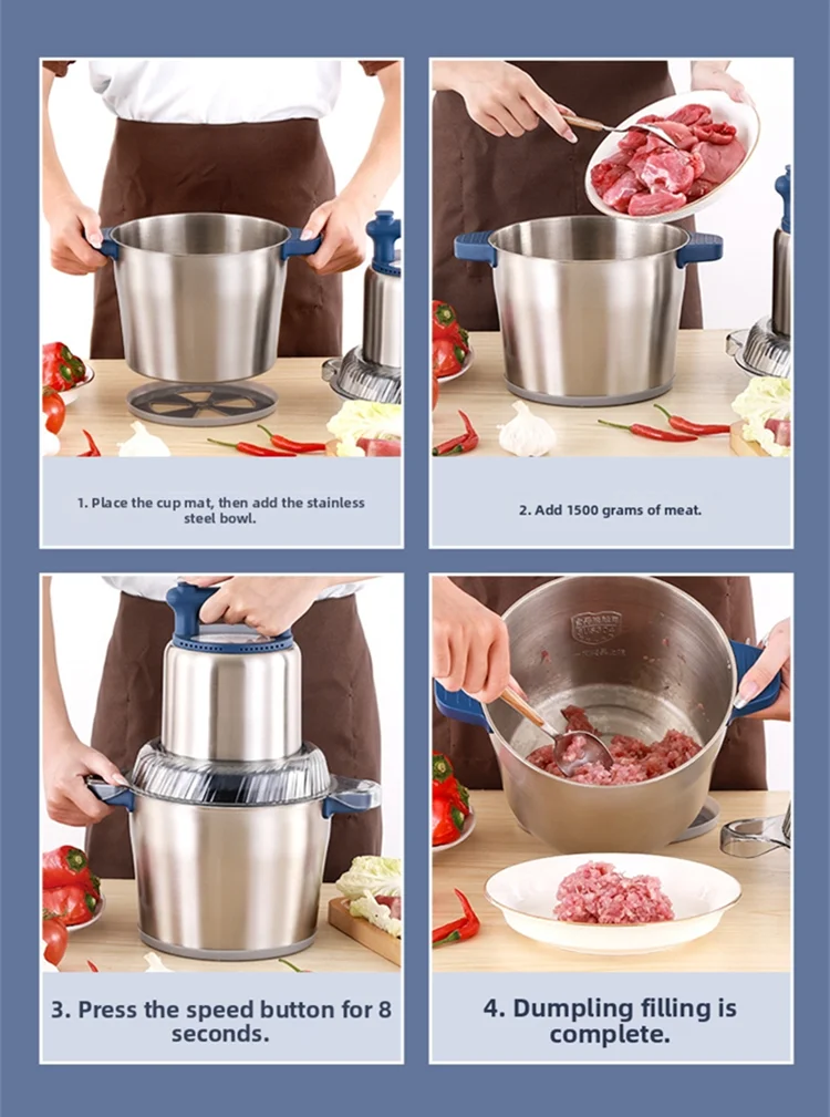 Hachoir à viande commercial professionnel 6L