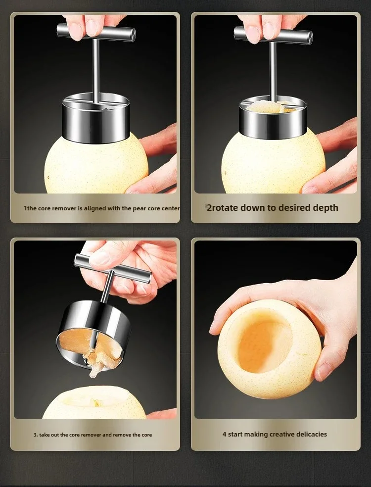 Pelle à noyau de fruits en acier inoxydable