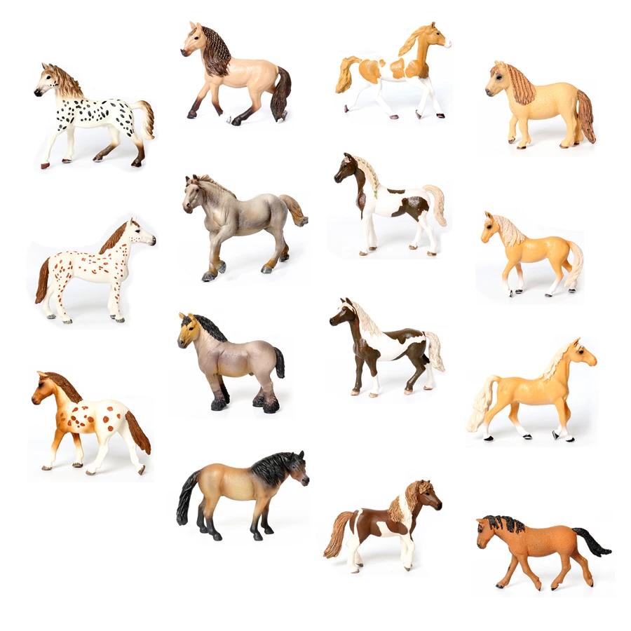 Figurines d'animaux de la ferme, ensemble de jeu de chevaux, figurine d'action, jouets pour enfants, articles cadeaux, Modèles en plastique, jeux de jouets