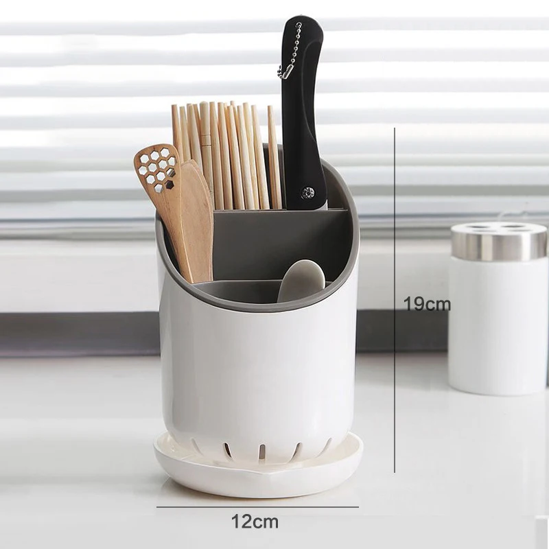 Tube de rangement de baguettes de cuisine avec plaque de vidange