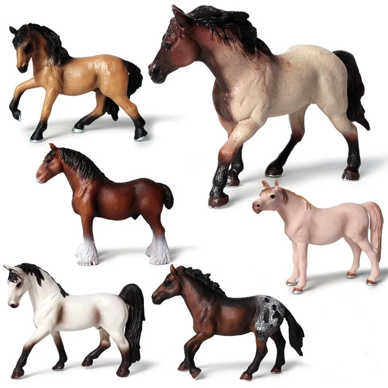 Cheval Miniature Cowboy goujon ferme Stable cavalier figurines d'action modèle Animal Appaloosa Harvard Hannover Clydesdale quart de cheval