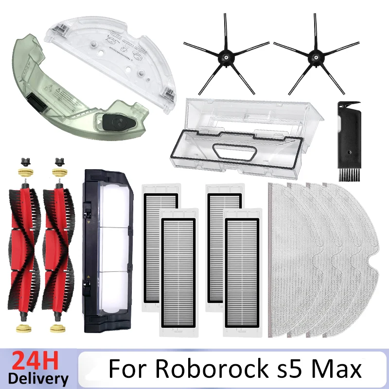 Pièces de rechange pour aspirateur Robot Roborock s5 Max s6 MaxV s6 Pure, accessoires, brosse principale, brosse latérale, chiffon de vadrouille, filtre Hepa