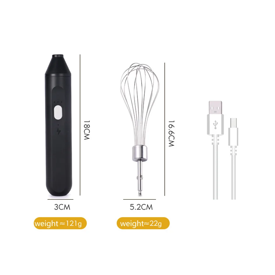Système de fouet multi-usage sans fil | Mélangeur à main compact avec mousseur à lait et agitation automatique pour la