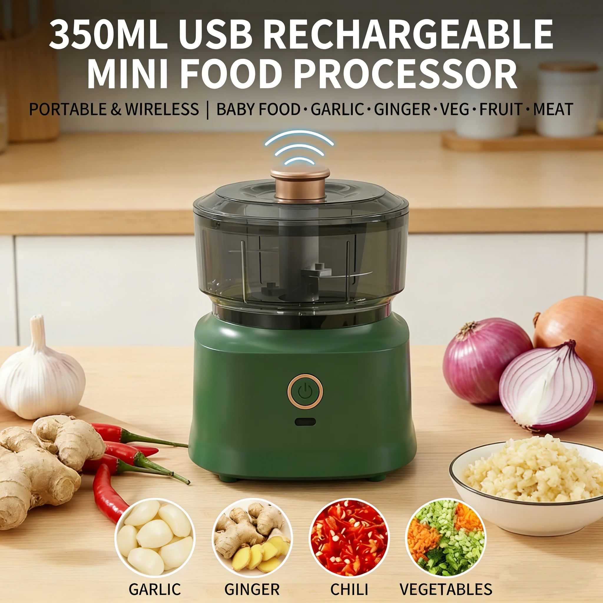 Mini robot culinaire multifonctionnel sans fil de 350 ml