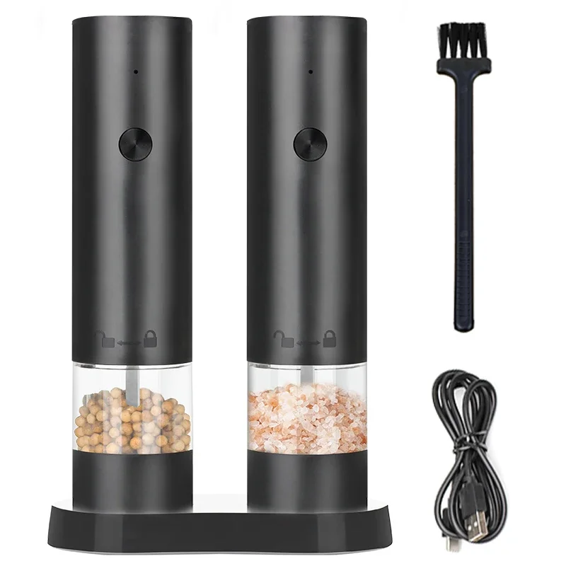 Nouveau moulin à sel et à poivre électrique Rechargeable grossièreté réglable grande capacité broyeurs à épices automatiques outil de cuisine