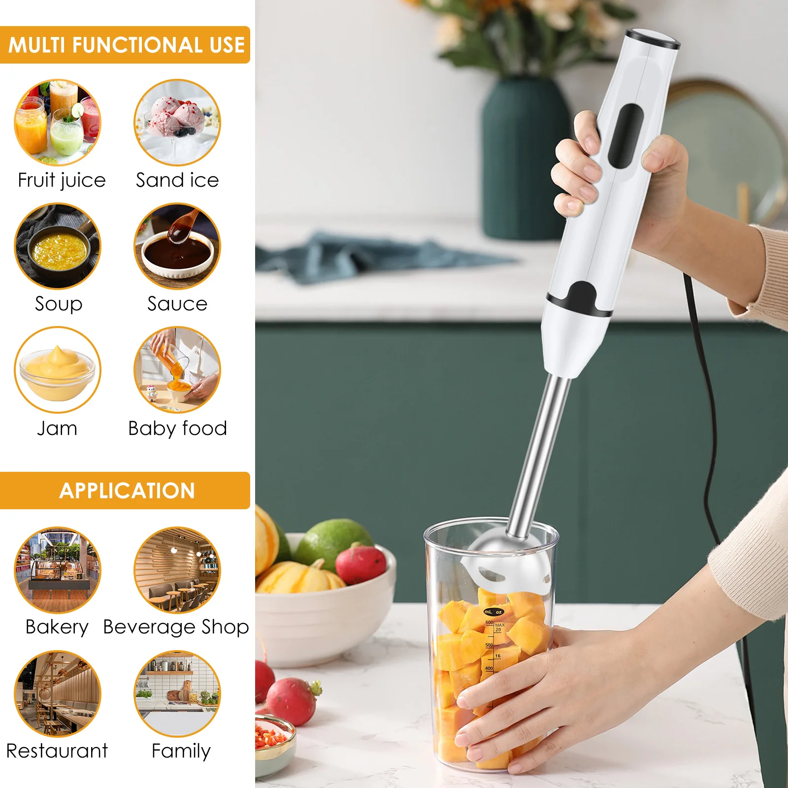 Mélangeur électrique multifonctionnel de cuisine