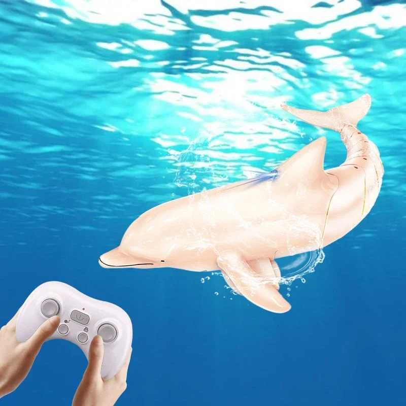 Bateau électrique dauphin RC 2.4G, avec lumières, Simulation de natation, dauphin, télécommande, hors-bord, piscine, jeu d'eau, jouets pour enfants, cadeaux