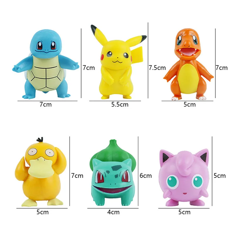 Figurines d'action Pokémon, jouets Pikachu, modèle Charmander Psyduck Squirtle Jigglypuff Bulbasaur, poupées à collectionner Kawaii, cadeau