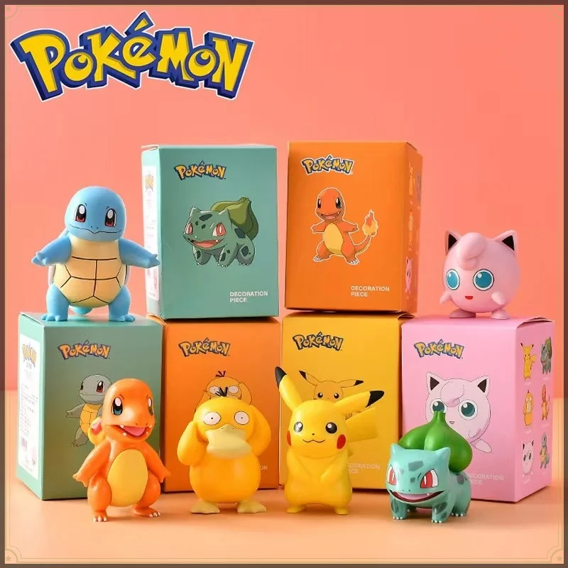 Figurines d'anime Pokemon, jouets Pikachu, modèle Charmander Psyduck Squirtle Jigglypuff Bulbasaur Kawaii, poupées à collectionner, cadeau pour enfants