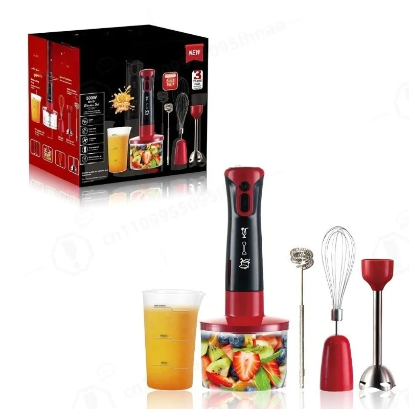 Mixeur plongeant électrique multifonction 5 en 1 pour la cuisine domestique, ensemble de mixeur à main