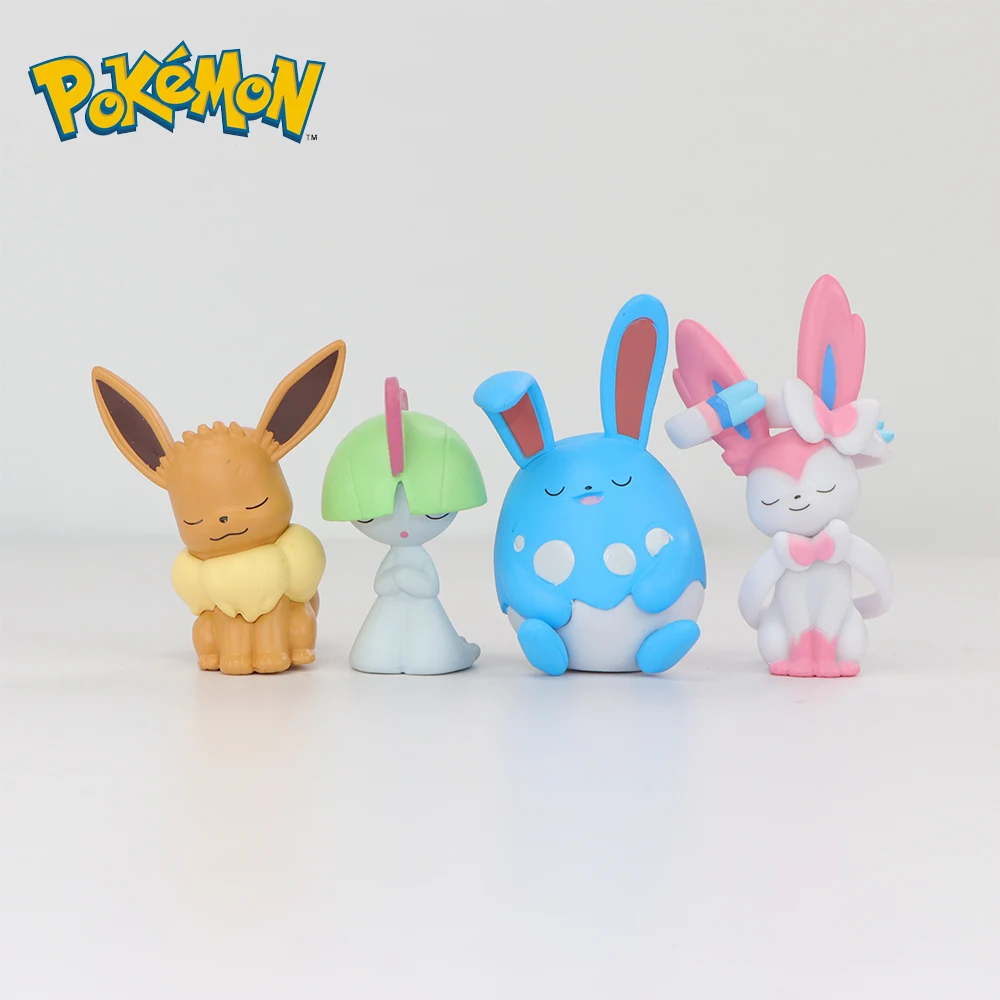Ensemble de modèles Pokemon 5-6 pièces Mew Marill Spheal Fuecoco Oshawott, jouets figurines 4-6cm, poupées en PVC, petite Statue de bureau, cadeaux de décoration