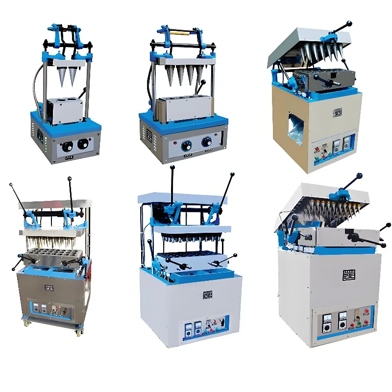 Machine semi-automatique pour mini-cornets de gaufres