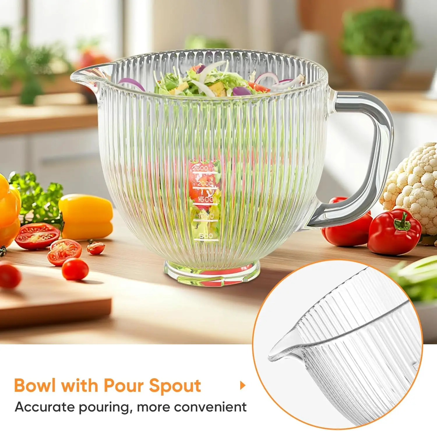 GVODE Bol en verre pour mélangeur Kitchenaid