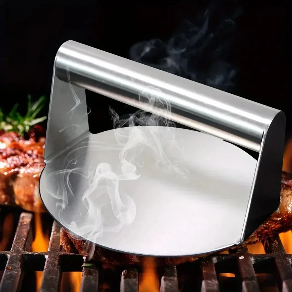 Nouvelle presse à hamburgers Smash en acier inoxydable | Machine à galettes et moule à brouillard robuste pour barbecue