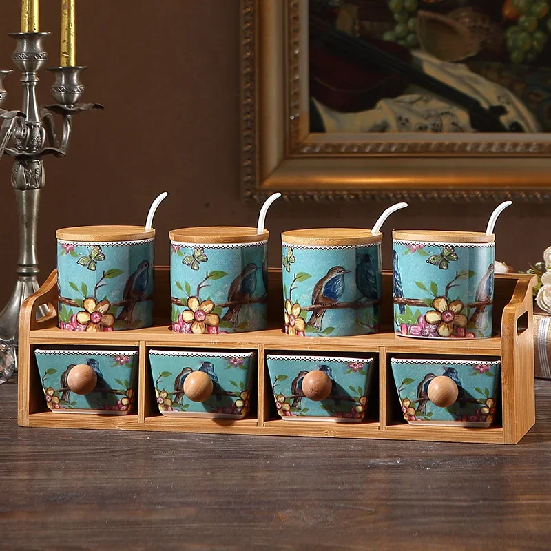 coffret d'assaisonnement en céramique de cuisine