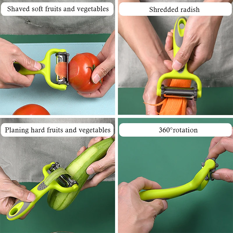 Éplucheur rotatif 3 en 1 pour fruits et légumes