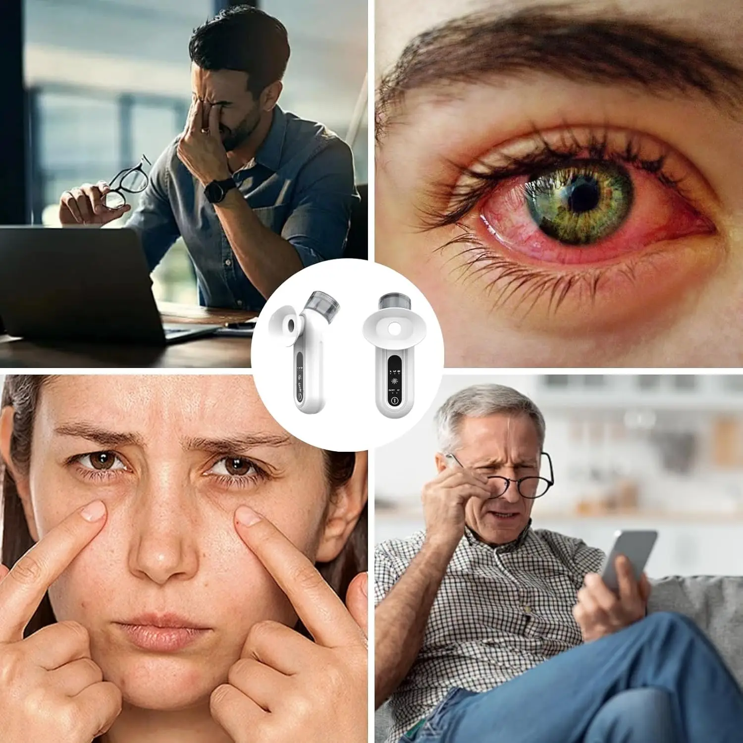 Appareil de vapeur pour les yeux, vaporisateur pour les yeux secs, vaporisateur portable pour hydrater les yeux et le visage, humidificateur pour le massage des yeux, soin des yeux