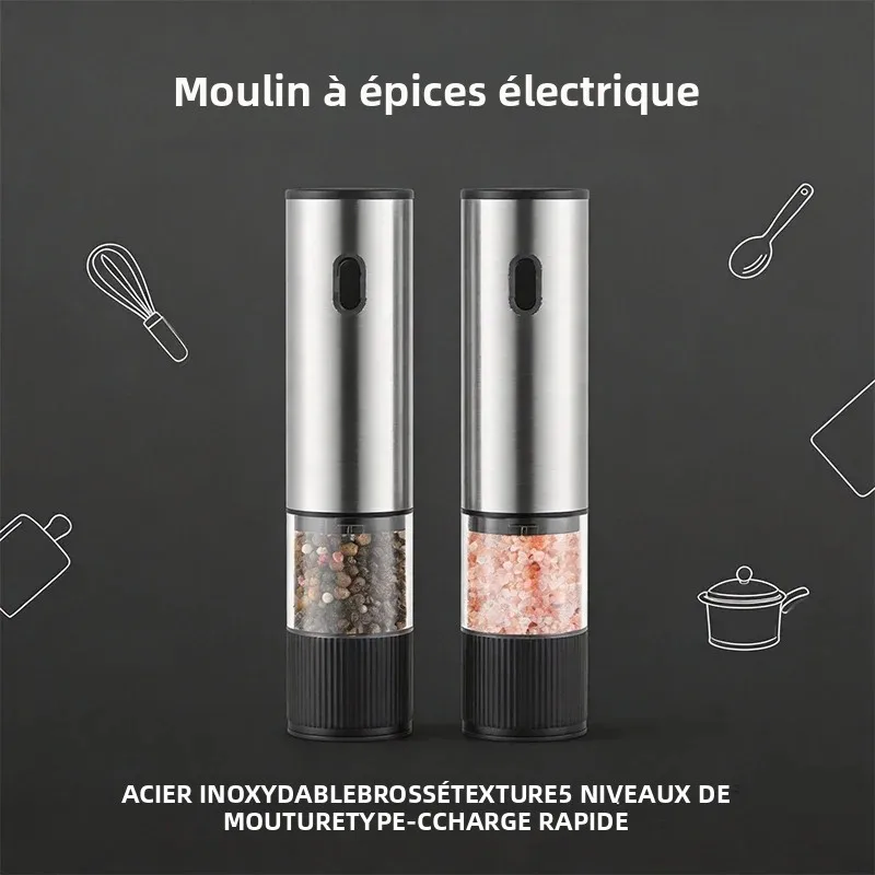 Moulin à sel et à poivre électrique automatique rechargeable