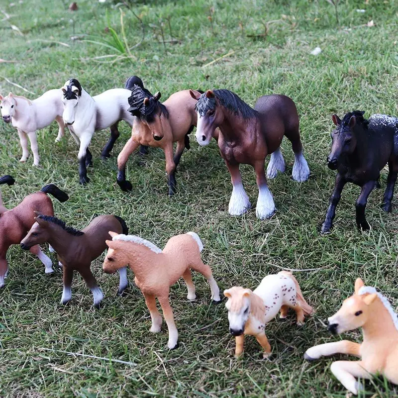Cheval Miniature Cowboy goujon ferme Stable cavalier figurines d'action modèle Animal Appaloosa Harvard Hannover Clydesdale quart de cheval