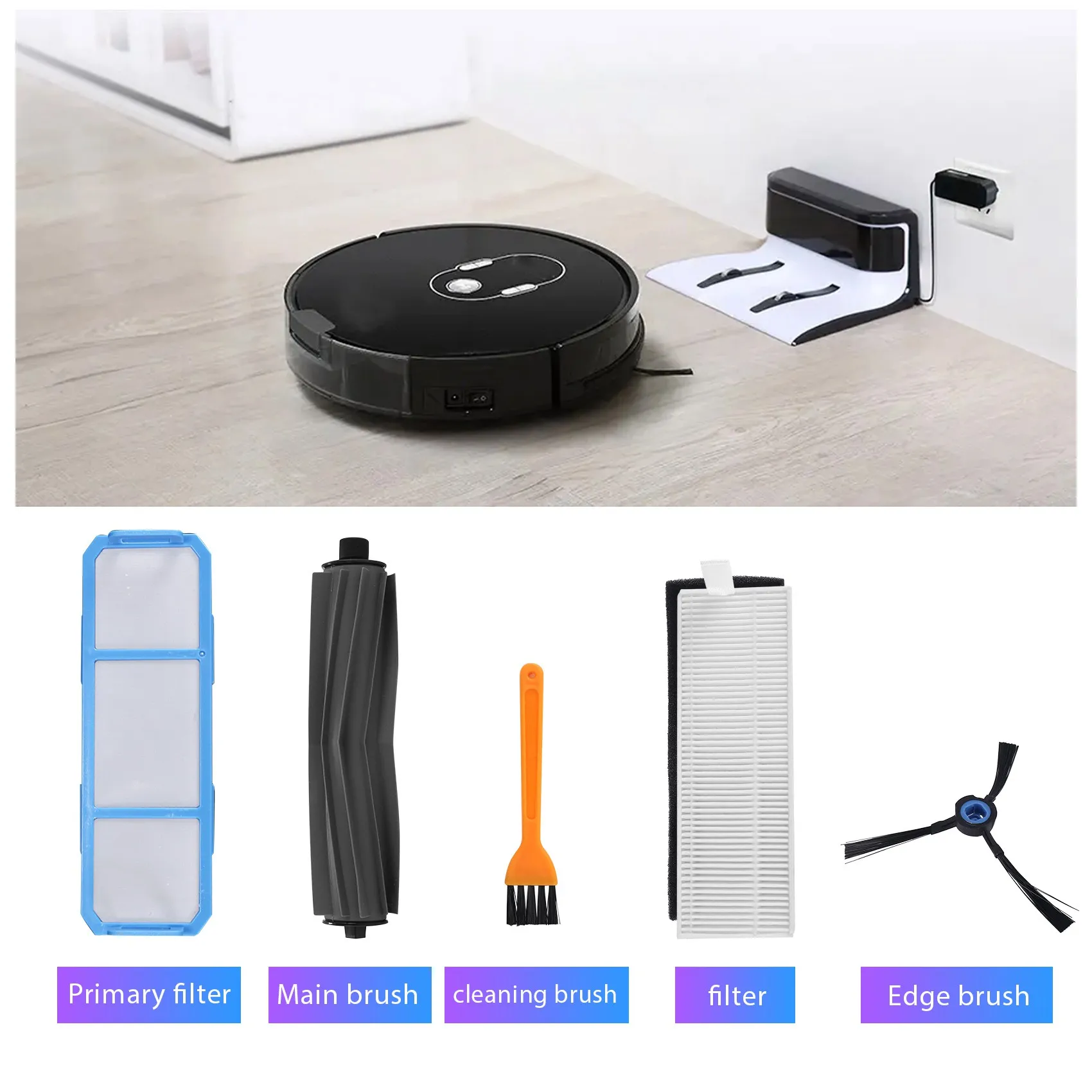 Remplacement de pièces de filtre HEPA pour Silvercrest, brosse principale, brosse latérale, aspirateur robot, SSR1, SSRA1, ILife