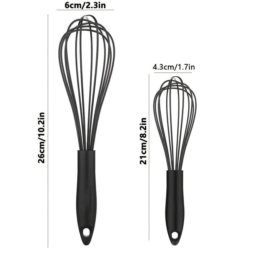 Ensemble de fouets en silicone - Fouet de cuisine de 8 pouces et 10