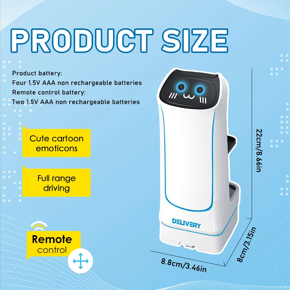 Robot de livraison de nourriture RC 2.4G avec son et lumières, fonction de levage et de service, télécommande, jouets électriques interactifs parent-enfant, cadeaux pour enfants