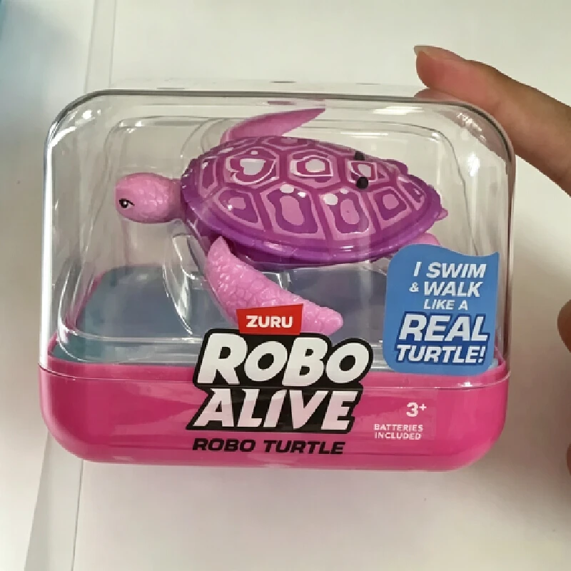 ZURU Robo Alive Robo Turtle, tortue robotique aquatique activée par l'eau, nage et marche automatiquement, jouet réaliste pour le bain et la piscine, cadeau pour les tout-petits, les enfants et les ga
