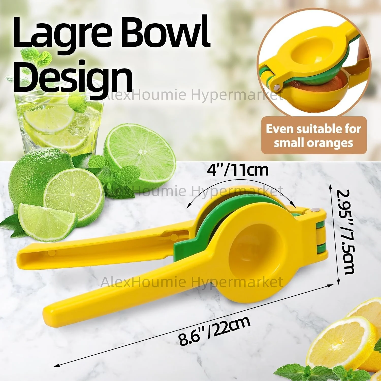 Presse-citron 2 en 1 en métal
