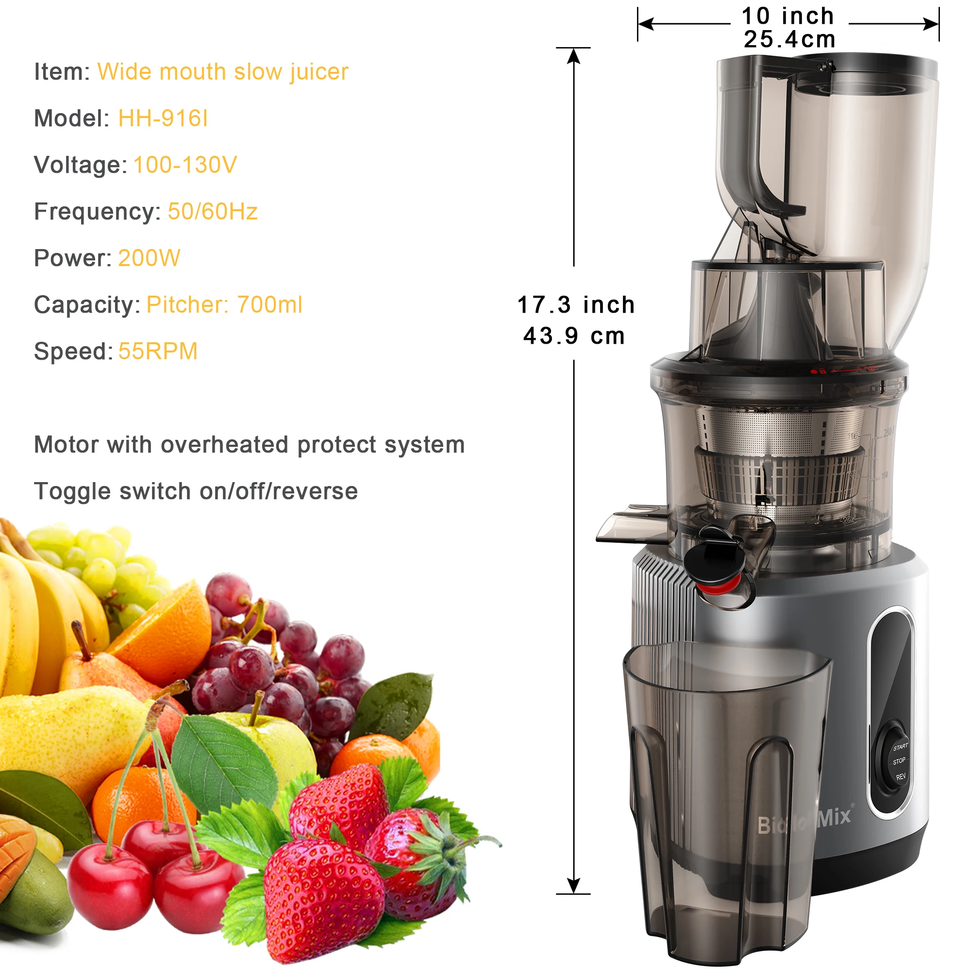 BioloMix-Extracteur de jus à mastication lente