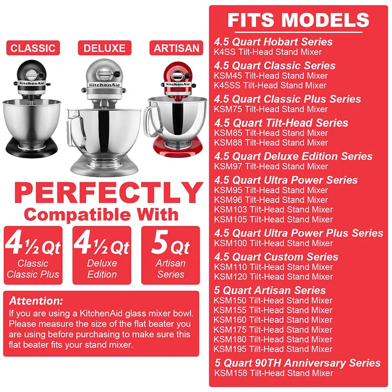 KitchenAid-batteur plat à tête inclinable en acier inoxydable poli