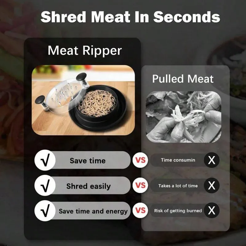 Outil de broyeur de poulet déchiqueté, coupe-viande, fil à viande, poulet déchiré à la main, broyeur de viande hachée, Gadget de cuisine réutilisable