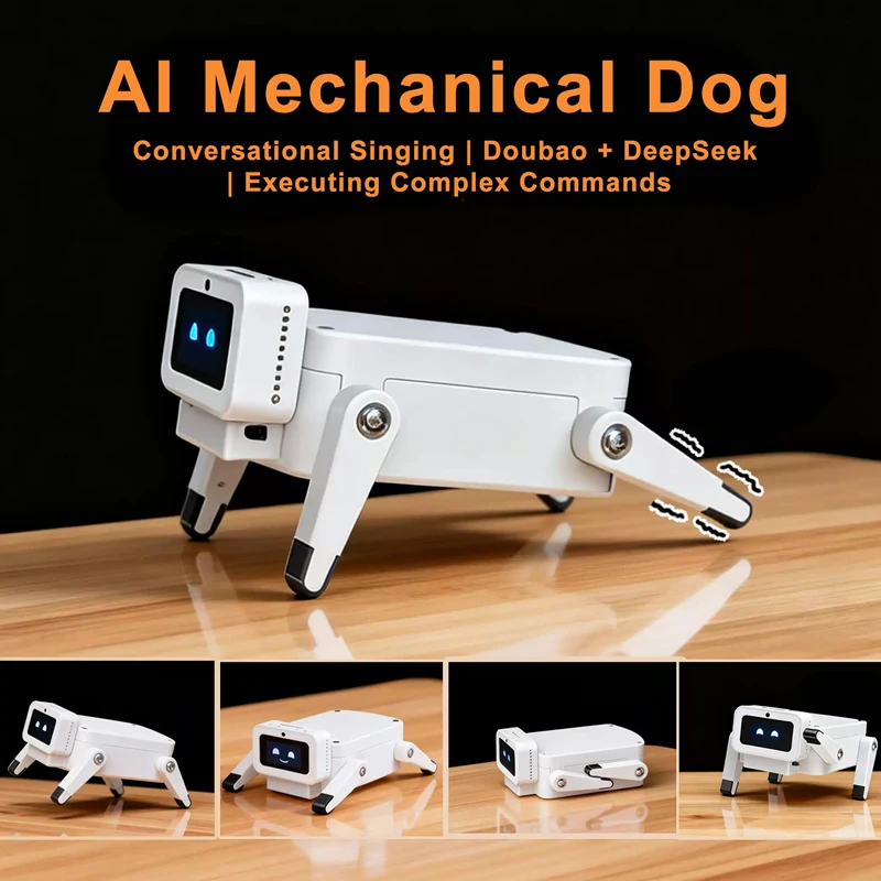 Xiaozhi AI Robot Dog, Contrôle Vocal, Conversation, Intelligence Artificielle Bionique, Chat, Deepseek, Bean Bag, Animal de Compagnie Électronique de Bureau