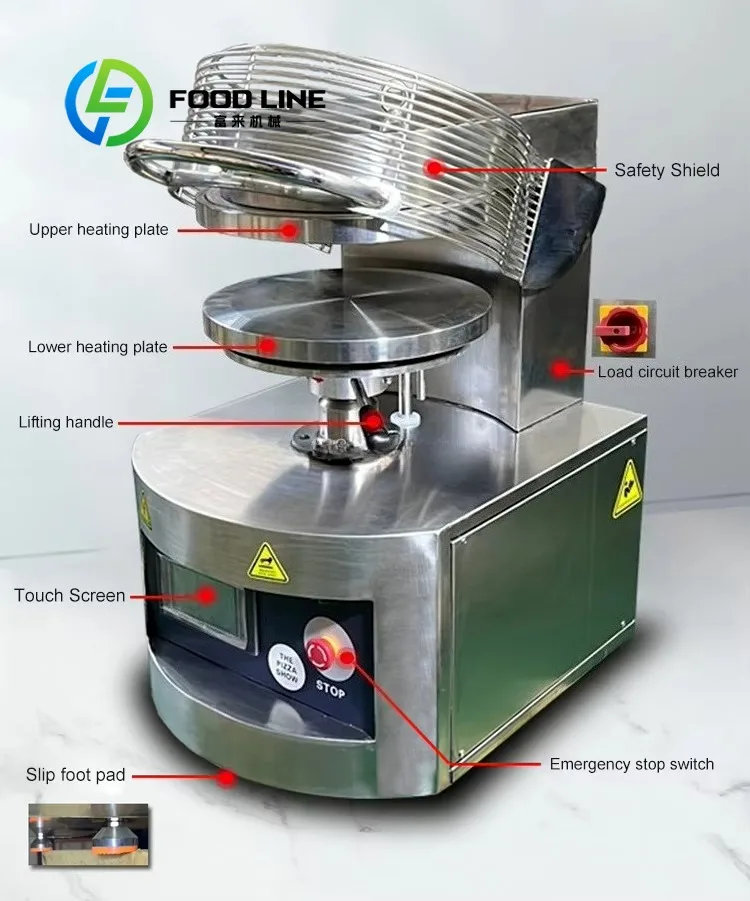 Machine automatique électrique pour la préparation de base de pizza ronde