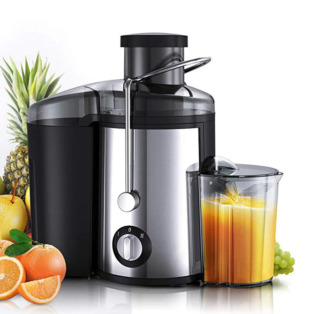 Extracteur de jus centrifuge électrique à large ouverture avec séparation pulpe/jus pour jus d'orange et de fruits